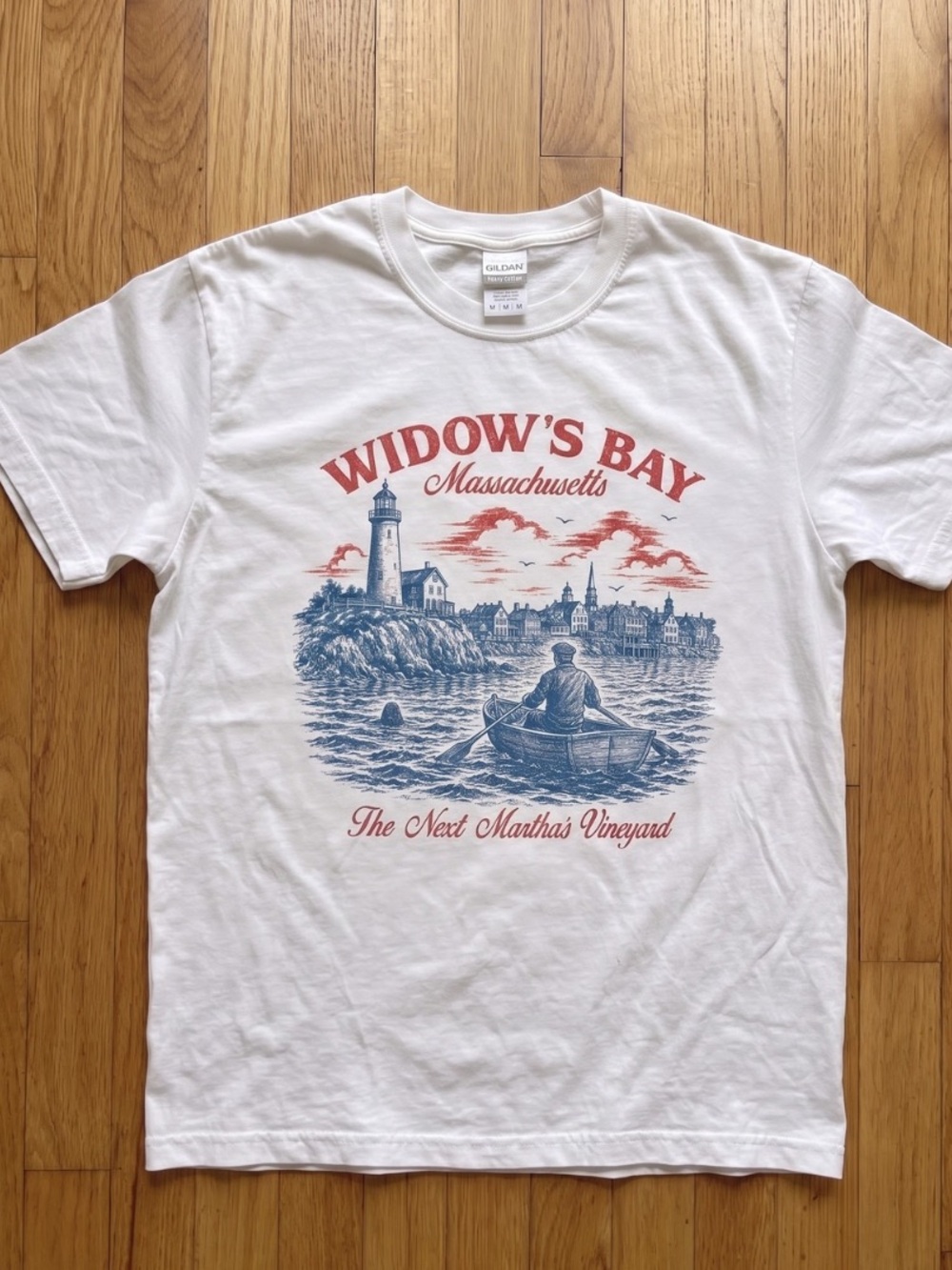 Widow's Bay Massachusetts Coastal Lighthouse Graphic Tee Shirt